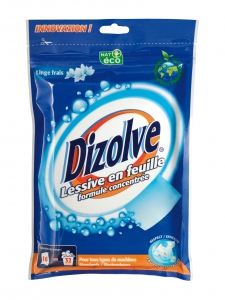 Dizolve, la première lessive en feuille, formule concentrée. - Top