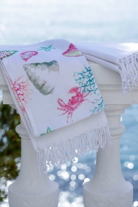 MARINETTE_SAINT_TROPEZ_-_Fouta_ACAPULCO_coloris_Pamplemousse_-_100_coton_nid_dabeille_90x190cm