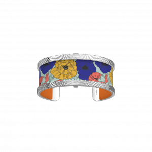 LES_GEORGETTES_BRACELET_PURE_RAYONNANTE_FINITION_ARGENT_25_MM_CUIR_FLEURS_MULTICOULEURS_9900EUR
