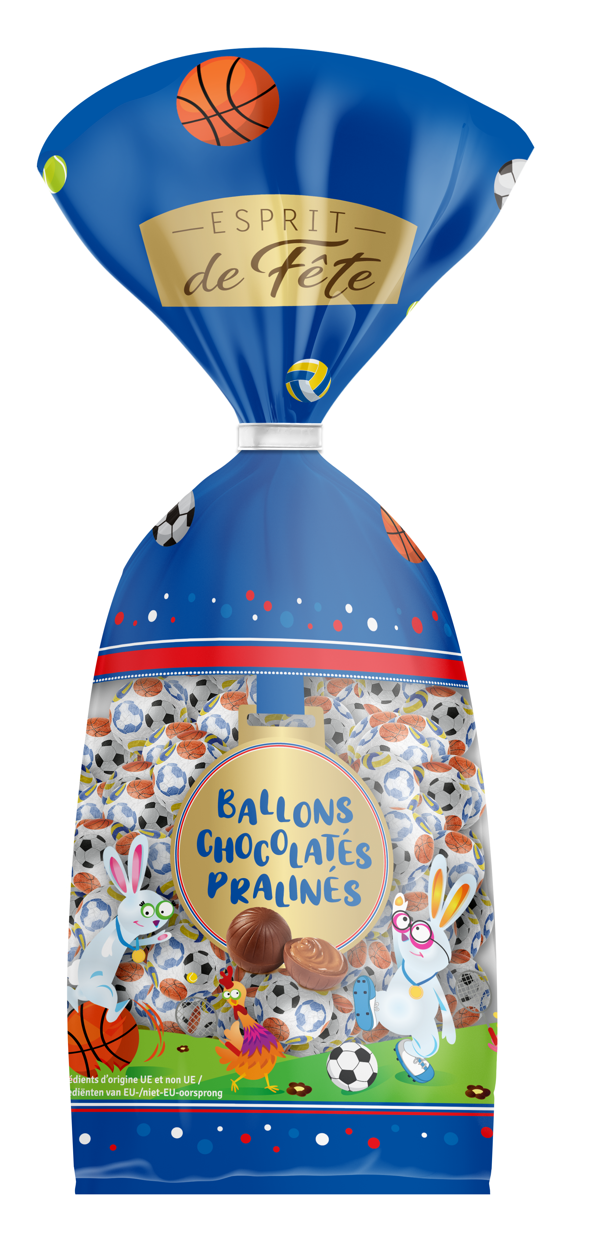 Ballons en chocolats dans la chasse aux chocolats carrefour