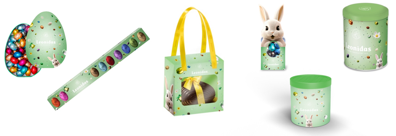 nouveaux emballages Leonidas vert pour Pâques 